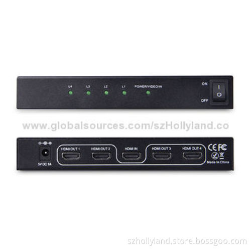 HDMI 1.3V 1 x 4 Splitter, 3D/1,080P, Supports 12-bit Deep Color